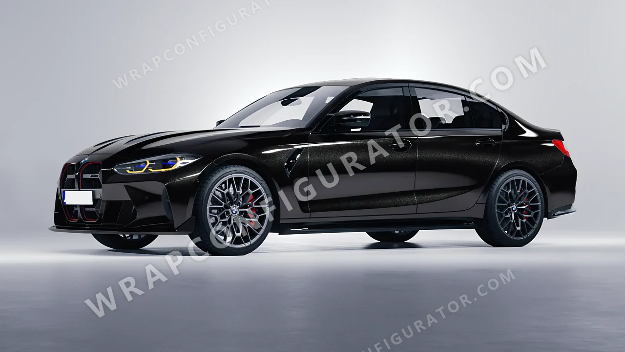 Black BMW M3 CS 2023 wrapped in KPMF Magnetic Black K75440