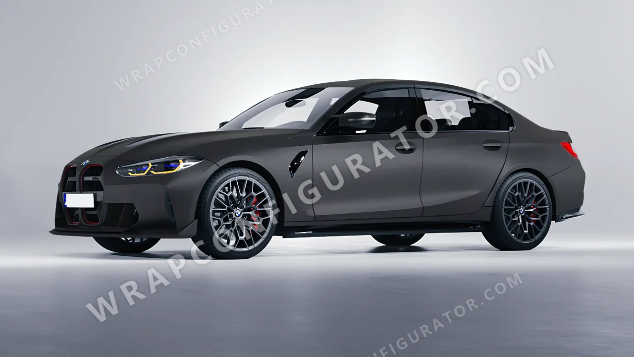 Black BMW M3 CS 2023 wrapped in KPMF Matt Magnetic Black K75551