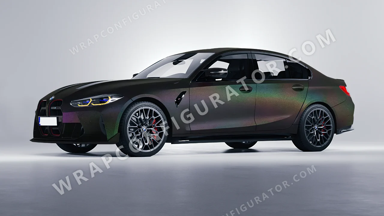 Black BMW M3 CS 2023 wrapped in KPMF Matt Morpheus Black Starlight K75571