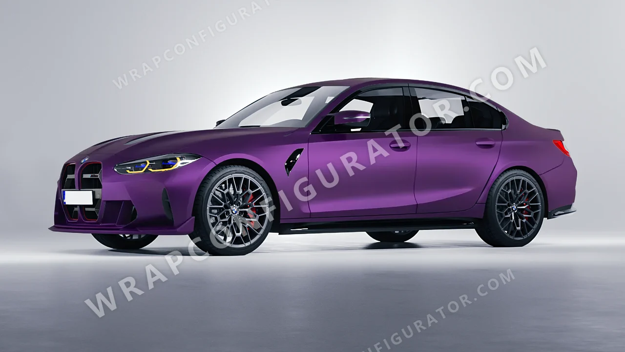 Black BMW M3 CS 2023 wrapped in KPMF Matt Purple Black Iridescent K75565