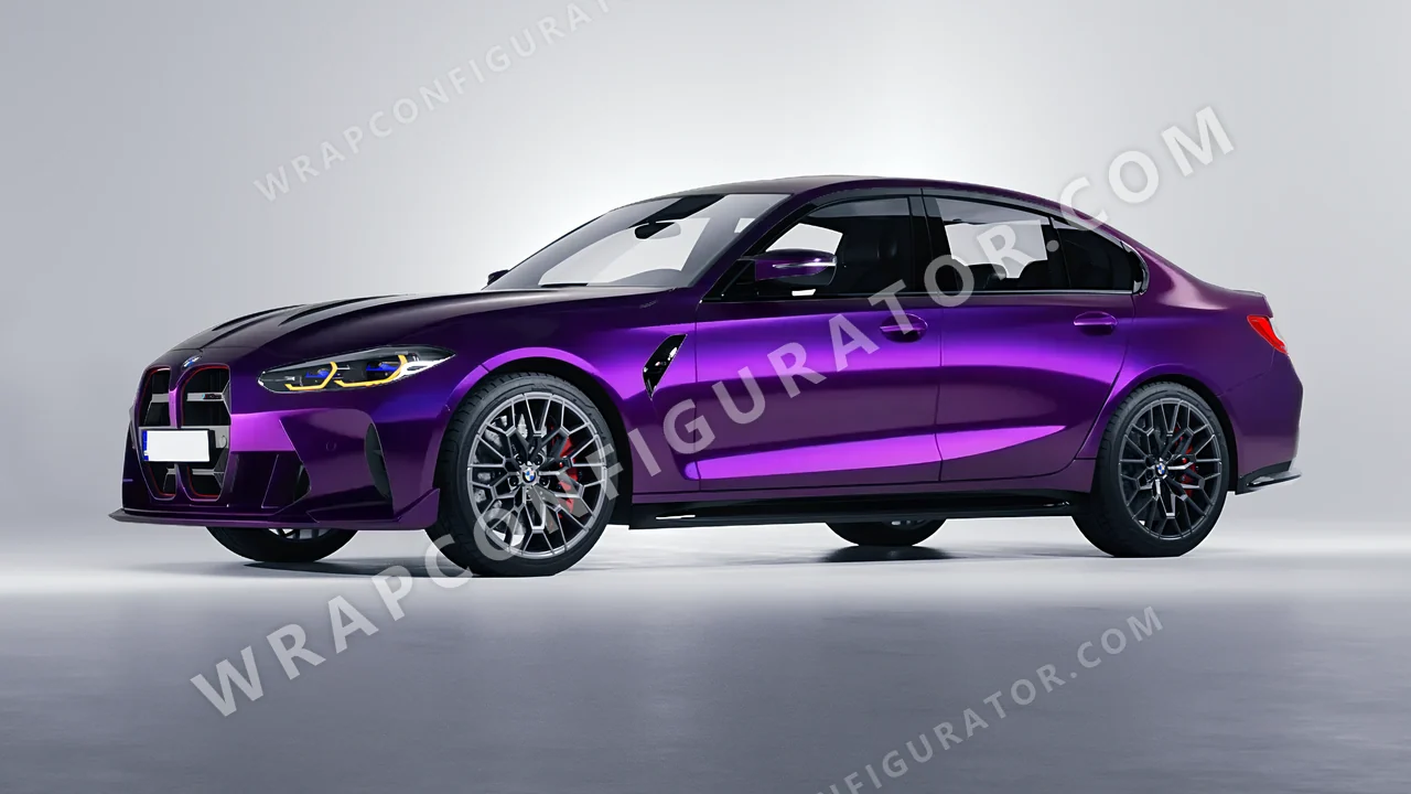 Black BMW M3 CS 2023 wrapped in KPMF Purple Black Iridescent K75465