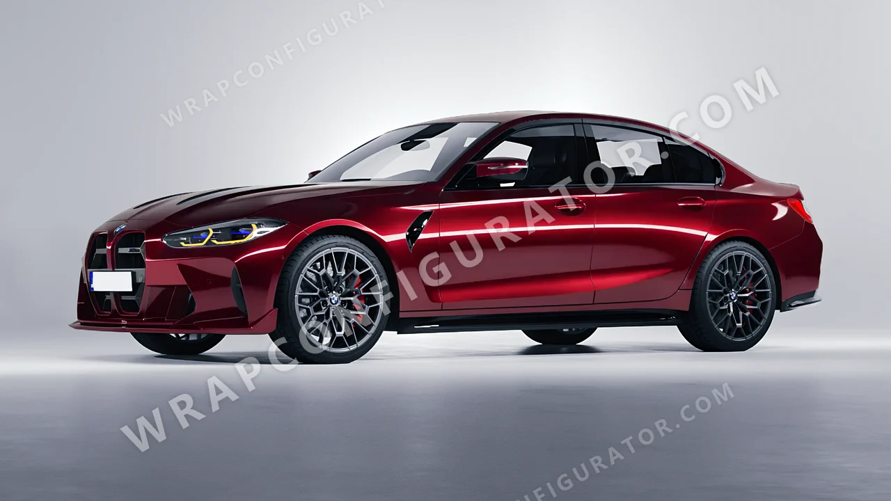 Black BMW M3 CS 2023 wrapped in KPMF Red Black Iridescent K75408