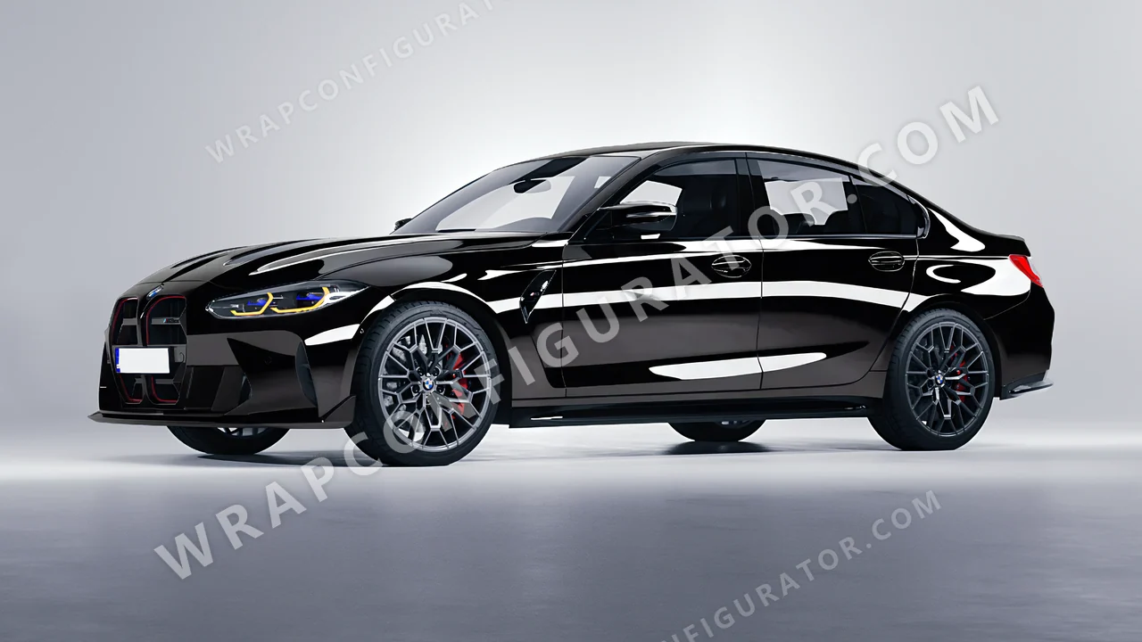Black BMW M3 CS 2023 wrapped in ORACAL Black 970RA-070G