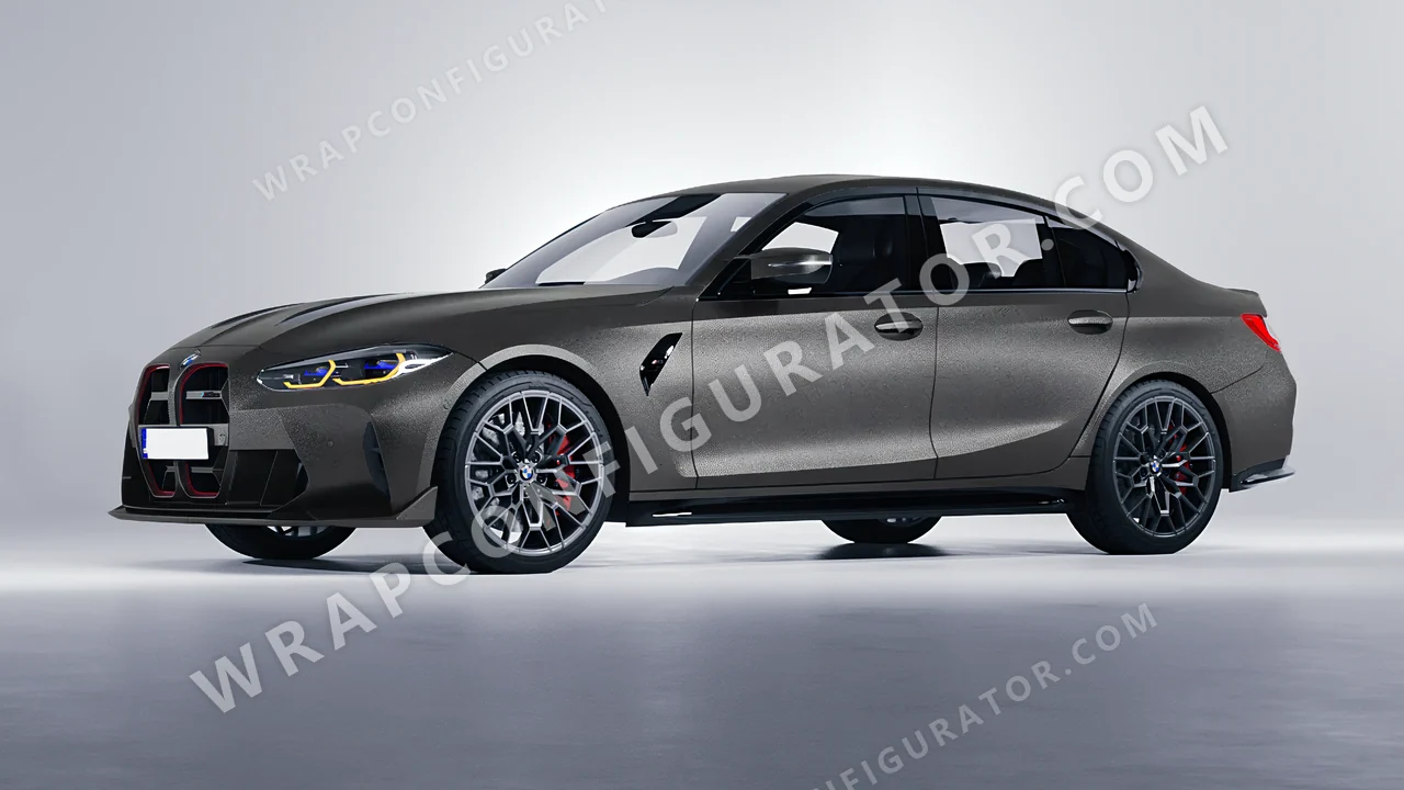 Black BMW M3 CS 2023 wrapped in ORACAL Graphite 970RA-932M
