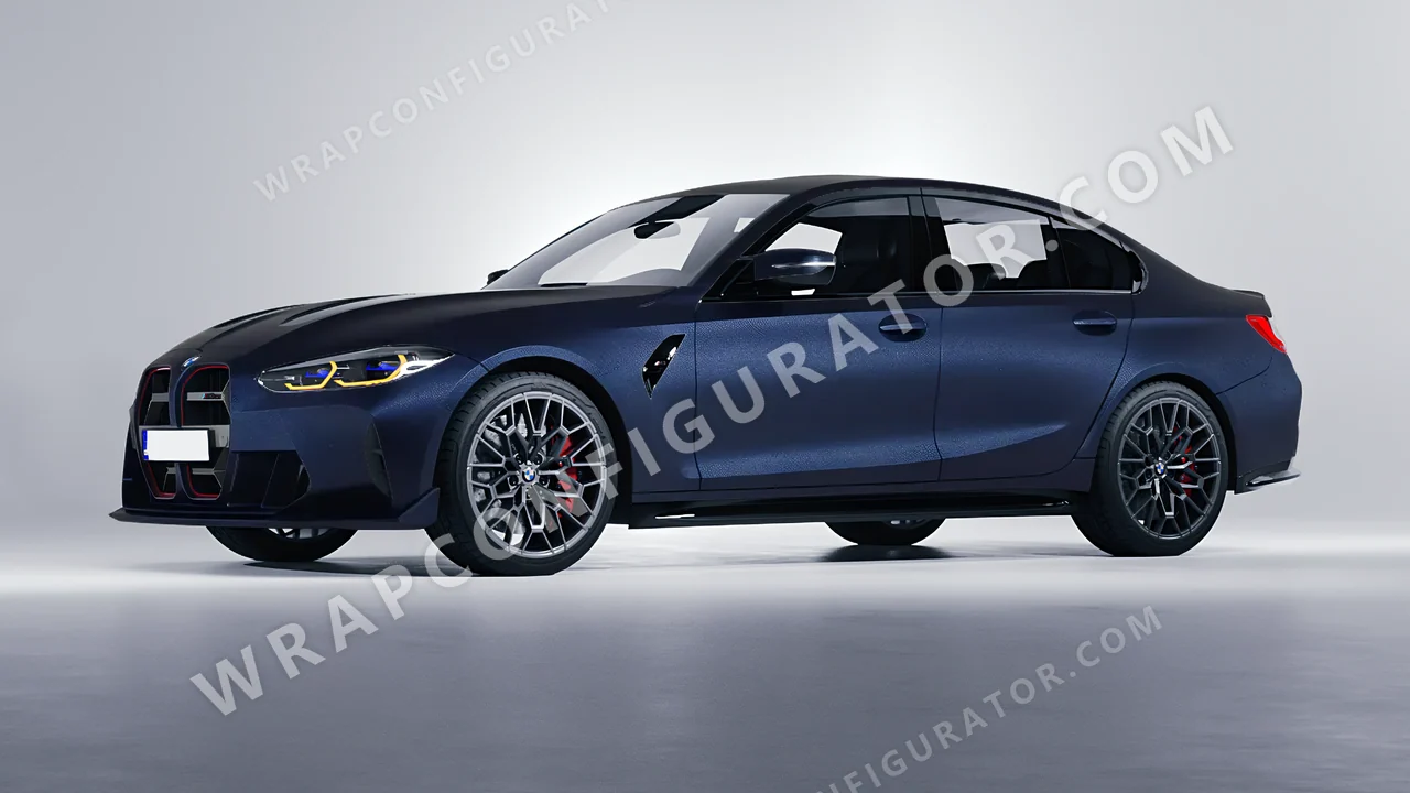 Black BMW M3 CS 2023 wrapped in ORACAL Moonlight 970RA-190M
