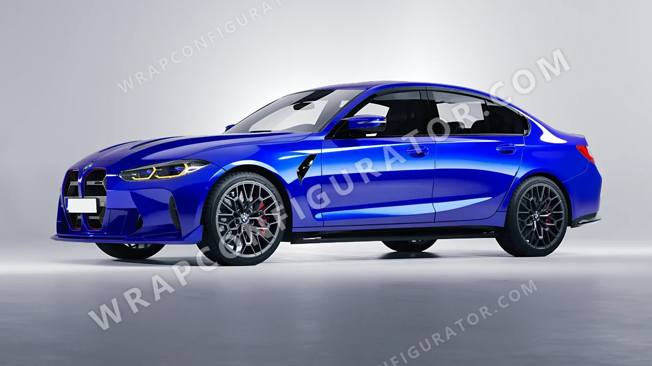 Blue BMW M3 CS 2023 wrapped in 3M Blue Raspberry HG378