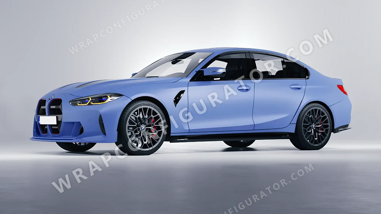 Blue BMW M3 CS 2023 wrapped in Avery Dennison Dreamline Blue SW900-616-O