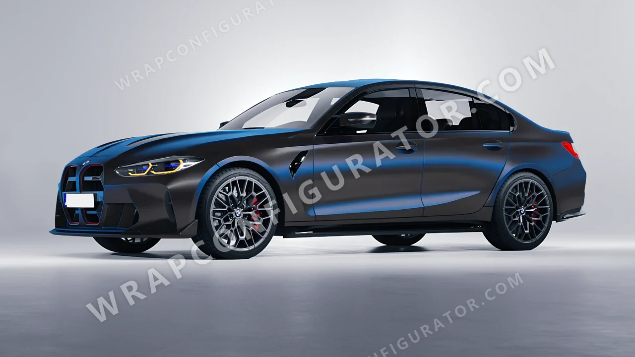 Blue BMW M3 CS 2023 wrapped in Colourshield PPF by HyperPro Dark Gray Blue MSF51-P