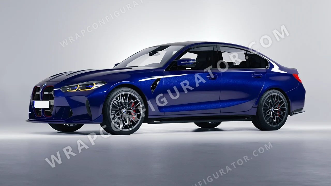 Blue BMW M3 CS 2023 wrapped in Colourshield PPF by HyperPro Deep Blue HGM72-P