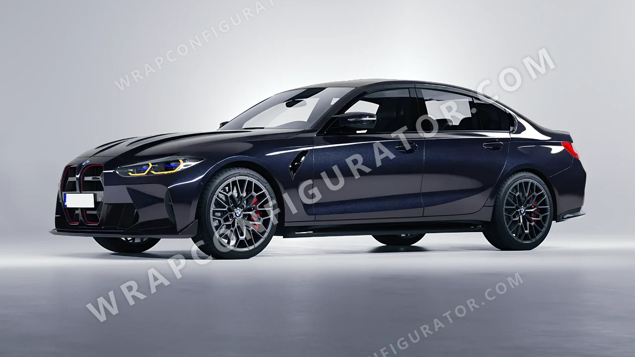Blue BMW M3 CS 2023 wrapped in Colourshield PPF by HyperPro Gray/Blue GAF25-P