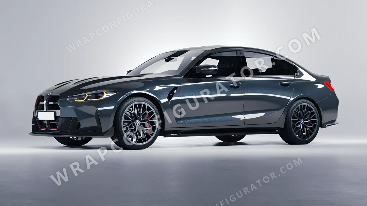 Blue BMW M3 CS 2023 wrapped in Colourshield PPF by HyperPro Gray Blue GAF38-P