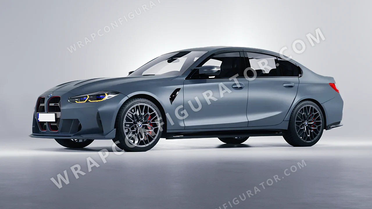 Blue BMW M3 CS 2023 wrapped in Colourshield PPF by HyperPro Gray/Blue SMF40-P