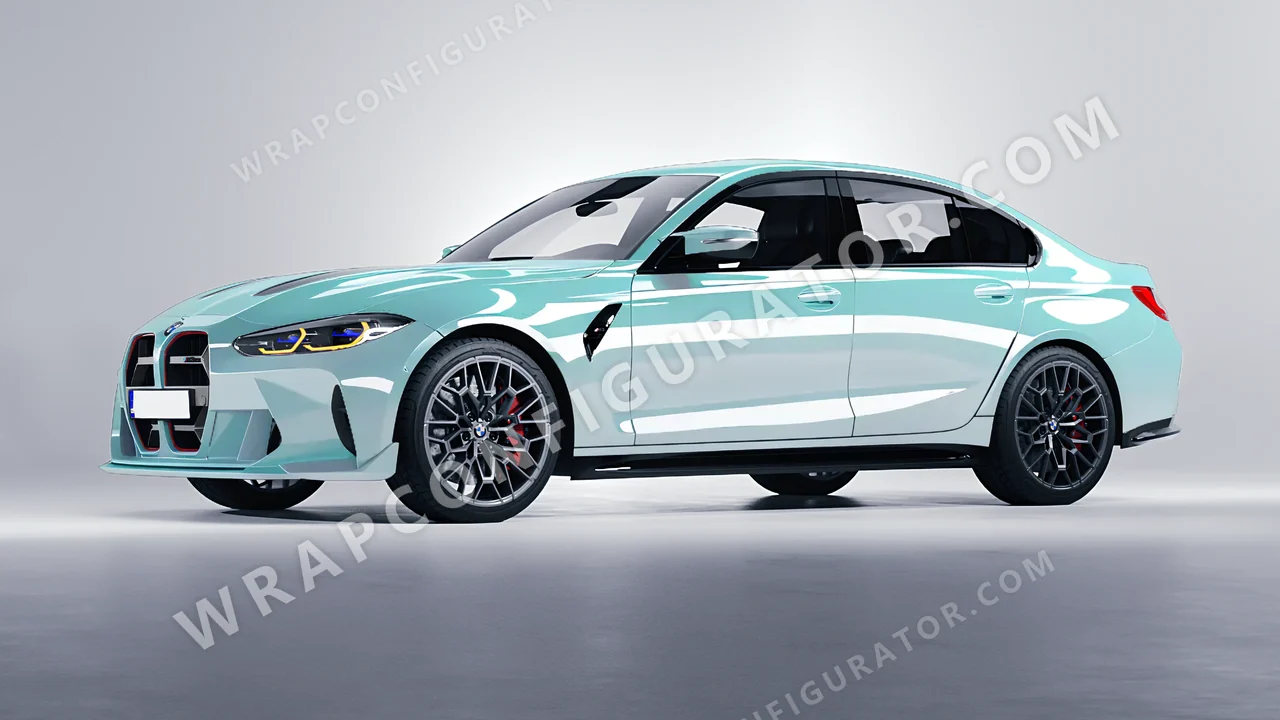 Blue BMW M3 CS 2023 wrapped in Colourshield PPF by HyperPro Light Blue HGF69-P