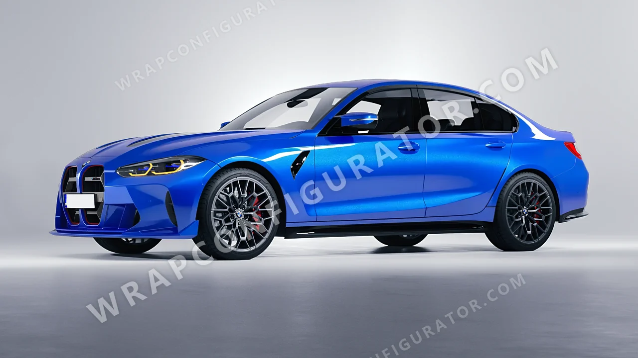 Blue BMW M3 CS 2023 wrapped in Colourshield PPF by HyperPro Ocean Blue HGM68-P