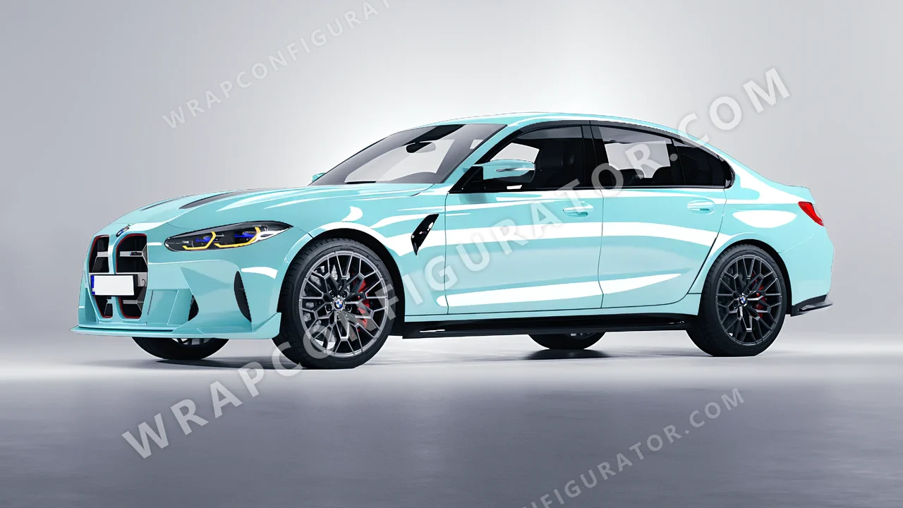 Blue BMW M3 CS 2023 wrapped in Colourshield PPF by HyperPro Sea Blue HGF04-P