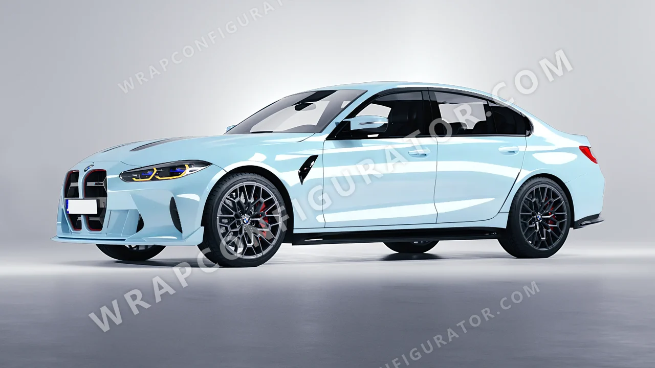 Blue BMW M3 CS 2023 wrapped in Inozetek Dynamic PPF Blue DPPF937