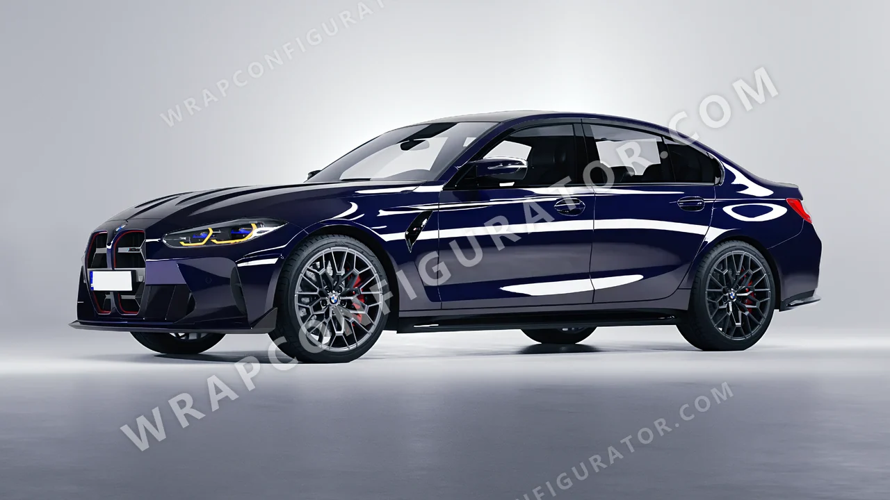 Blue BMW M3 CS 2023 wrapped in Inozetek Dynamic PPF SQ Navy SQ102NV