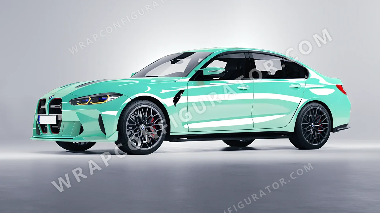 Blue BMW M3 CS 2023 wrapped in Inozetek Dynamic PPF Tiffany Blue DPPF935