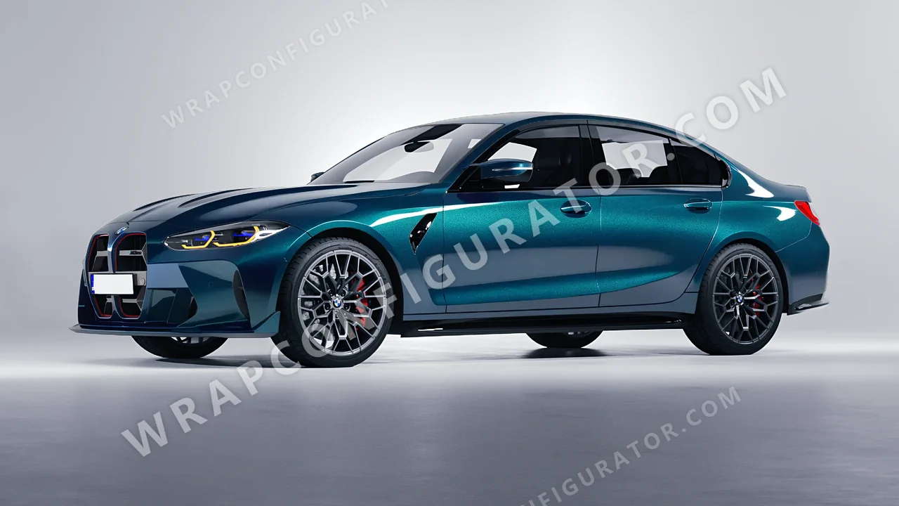 Blue BMW M3 CS 2023 wrapped in KPMF Excelsior Blue K75441