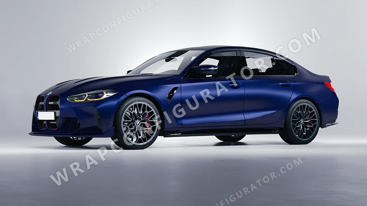 Blue BMW M3 CS 2023 wrapped in KPMF Frozen Sapphire Matt K75578