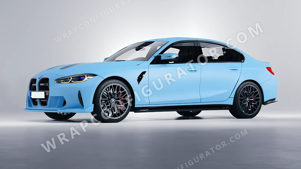 Blue BMW M3 CS 2023 wrapped in KPMF Matt Palladian Blue K75517