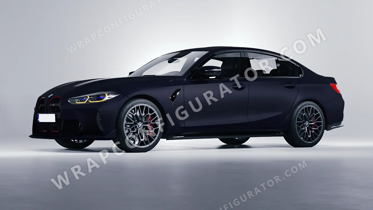 Blue BMW M3 CS 2023 wrapped in KPMF Matt Sinister Blue K75562
