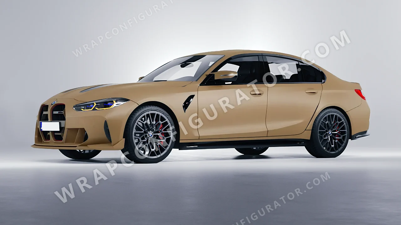 Blue BMW M3 CS 2023 wrapped in KPMF Matt Stealth Tundra K75531