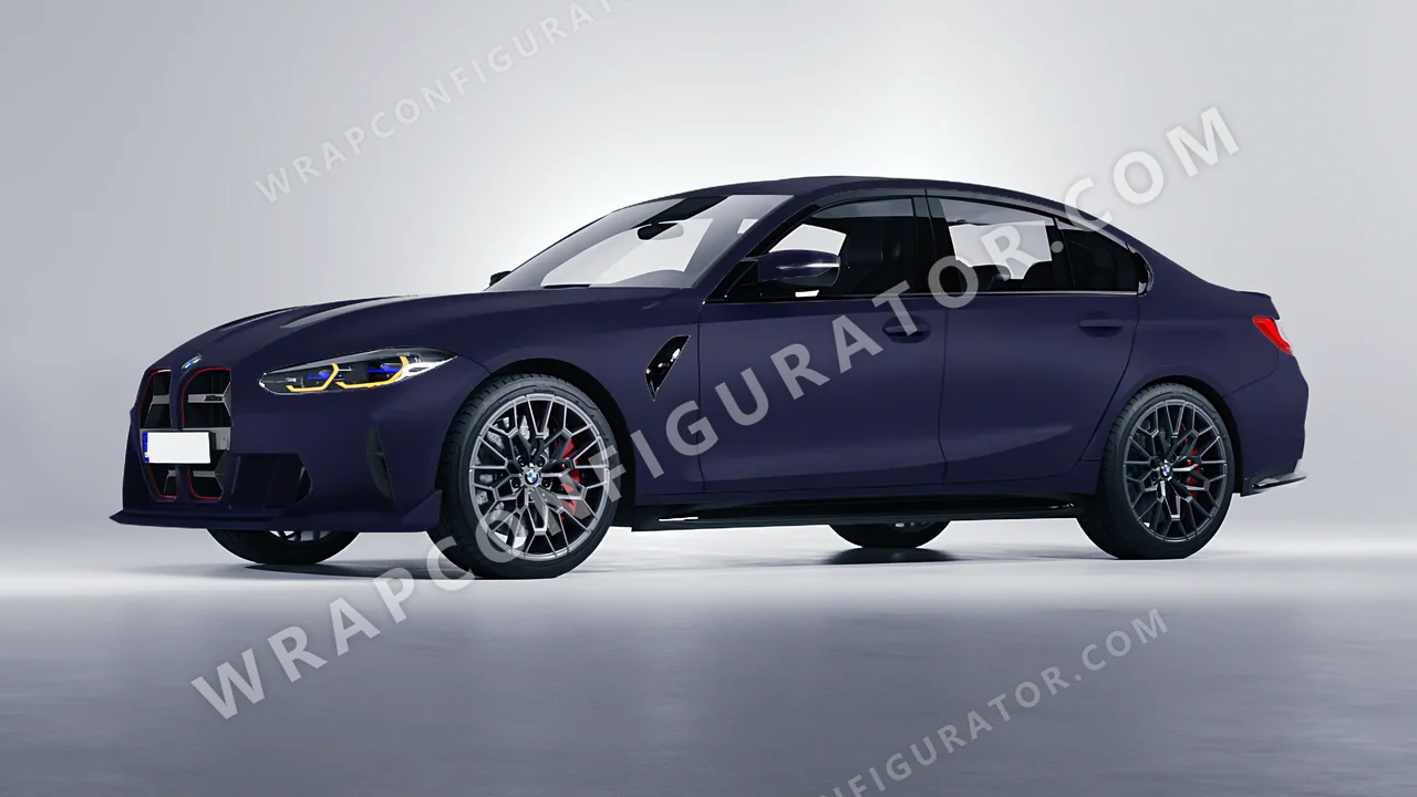 Blue BMW M3 CS 2023 wrapped in KPMF Matt Tempest Blue K75513