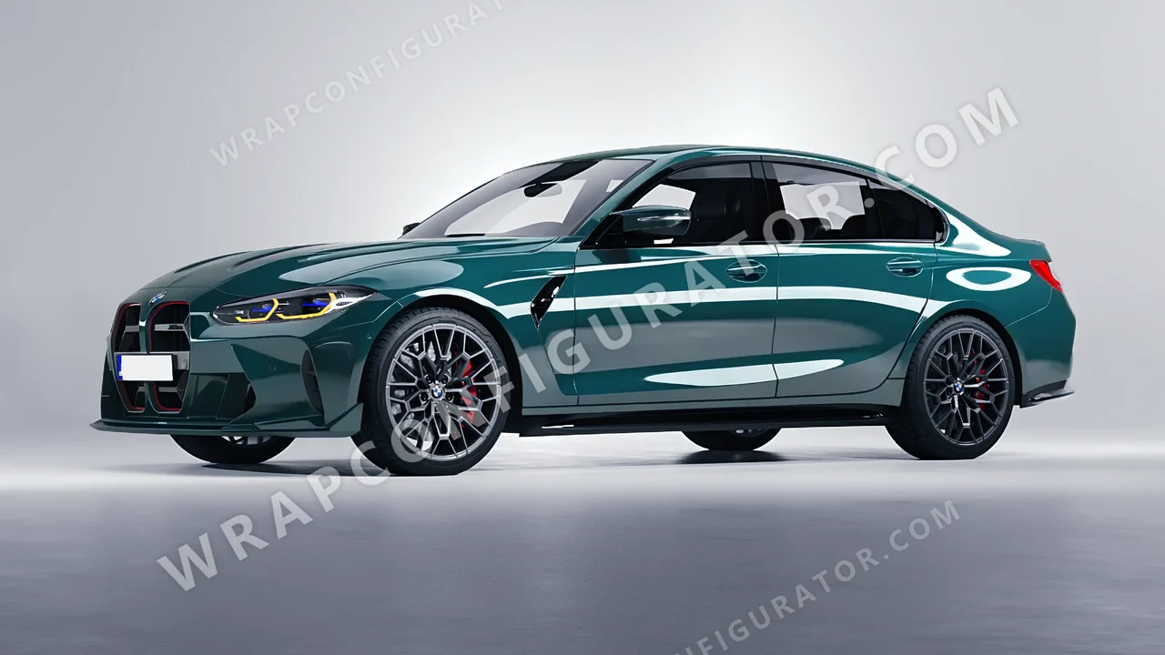 Blue BMW M3 CS 2023 wrapped in KPMF Tidal Teal K75413