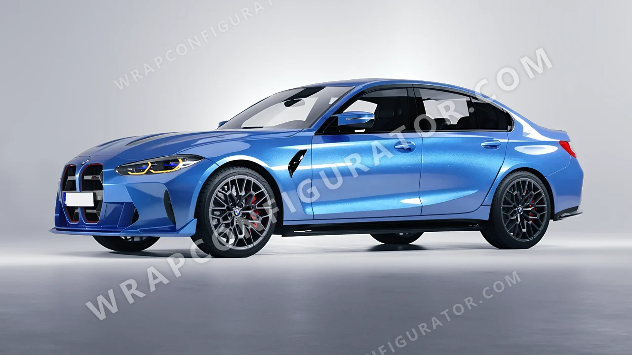 Blue BMW M3 CS 2023 wrapped in ORACAL Azure 970RA-197G