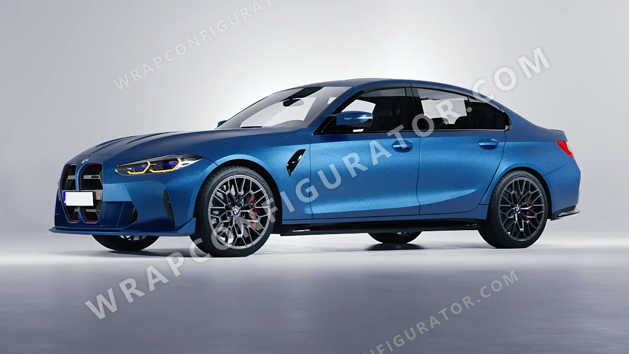 Blue BMW M3 CS 2023 wrapped in ORACAL Azure 970RA-197M