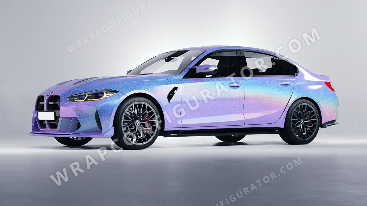 Blue BMW M3 CS 2023 wrapped in ORACAL Intergalactic Blue 970RA-155G