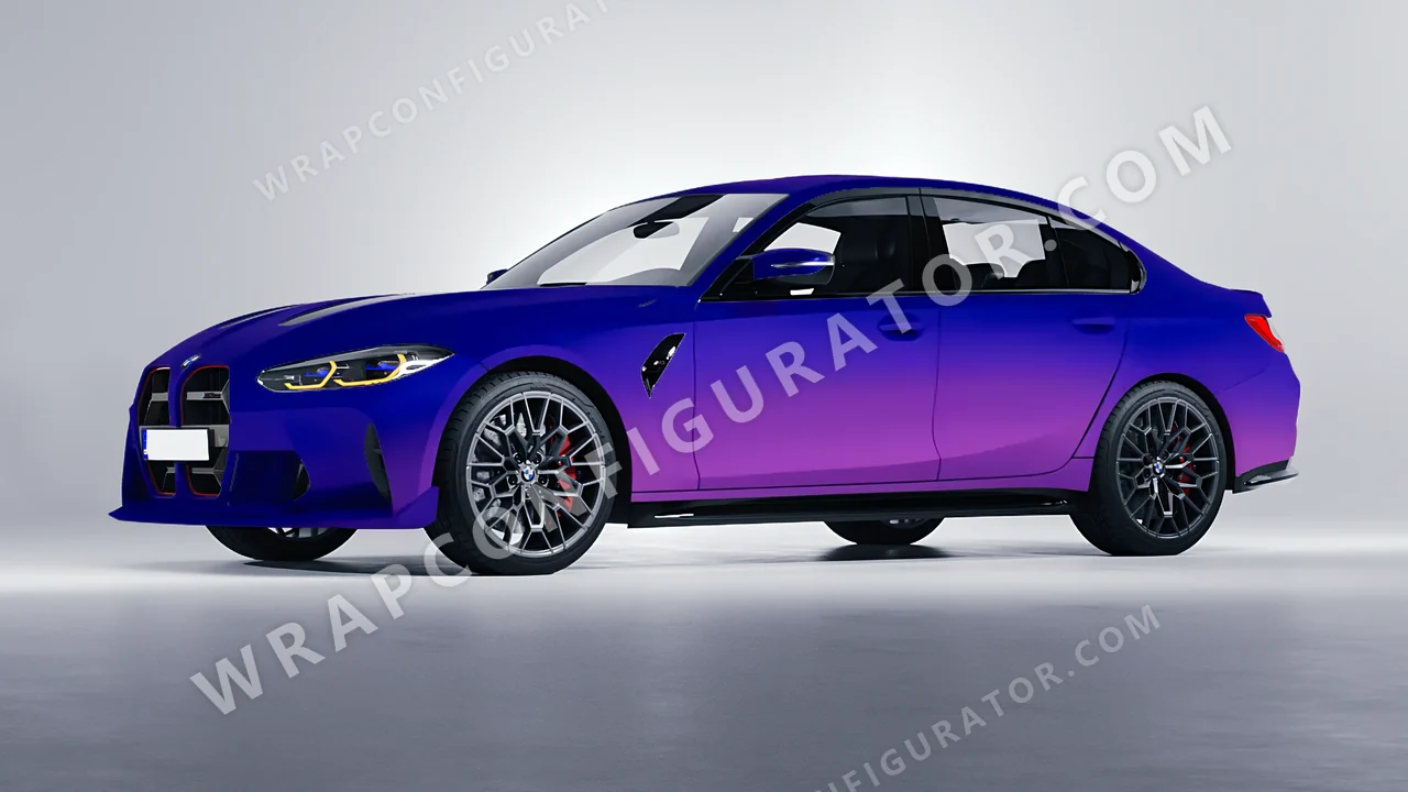Blue BMW M3 CS 2023 wrapped in ORACAL Matt Ultramarine Violet 970RA-319M