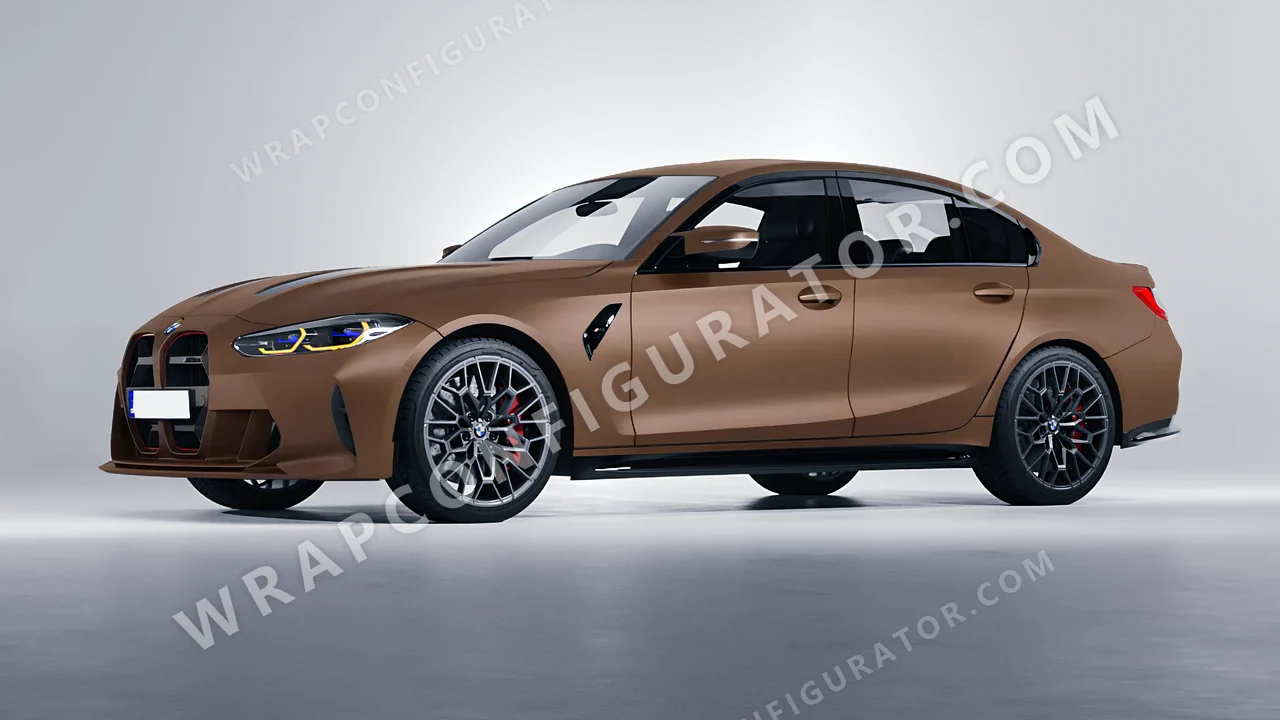 Brown BMW M3 CS 2023 wrapped in 3M Matte Brown Metallic M209