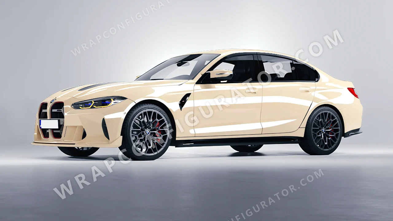 Brown BMW M3 CS 2023 wrapped in Colourshield PPF by HyperPro Khaki HGF45-P