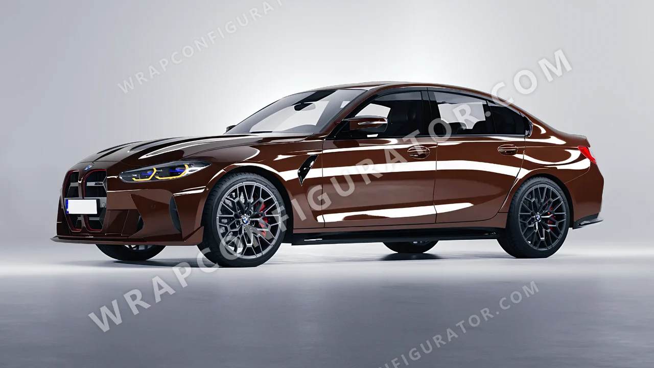 Brown BMW M3 CS 2023 wrapped in Inozetek Dynamic PPF DDE Chocolate DDE103