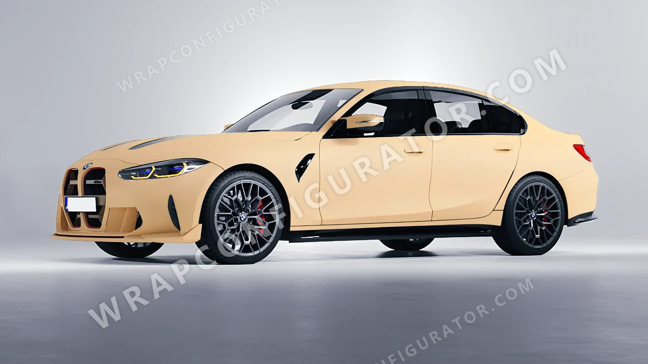 Brown BMW M3 CS 2023 wrapped in Inozetek Dynamic PPF Sand DPPF815