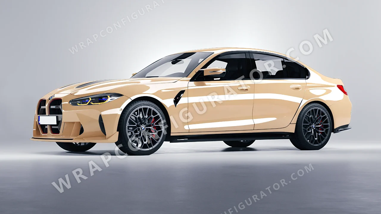 Brown BMW M3 CS 2023 wrapped in Inozetek Dynamic PPF Sand Dune DPPF919