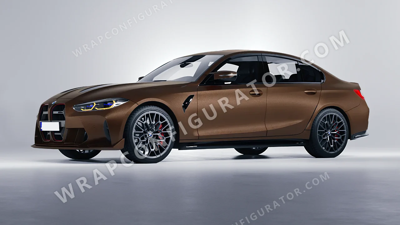 Brown BMW M3 CS 2023 wrapped in KPMF Matt Java Brown K75543