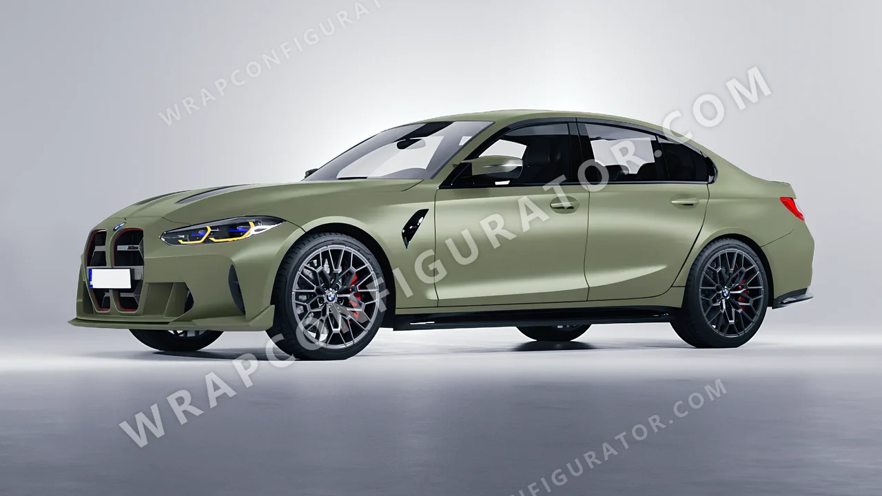 Green BMW M3 CS 2023 wrapped in 3M Komodo Green S56