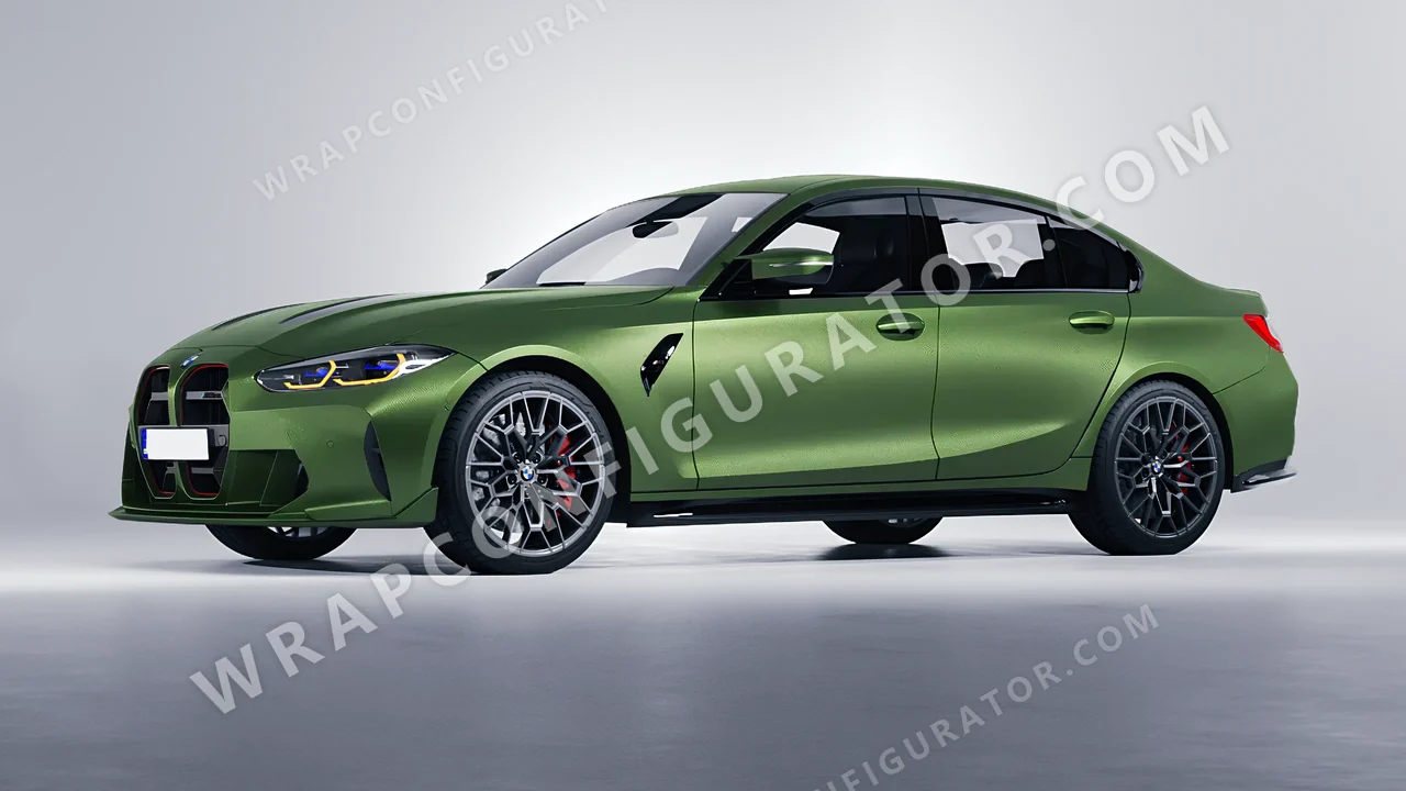Green BMW M3 CS 2023 wrapped in Avery Dennison Apple Green SW900-745-M