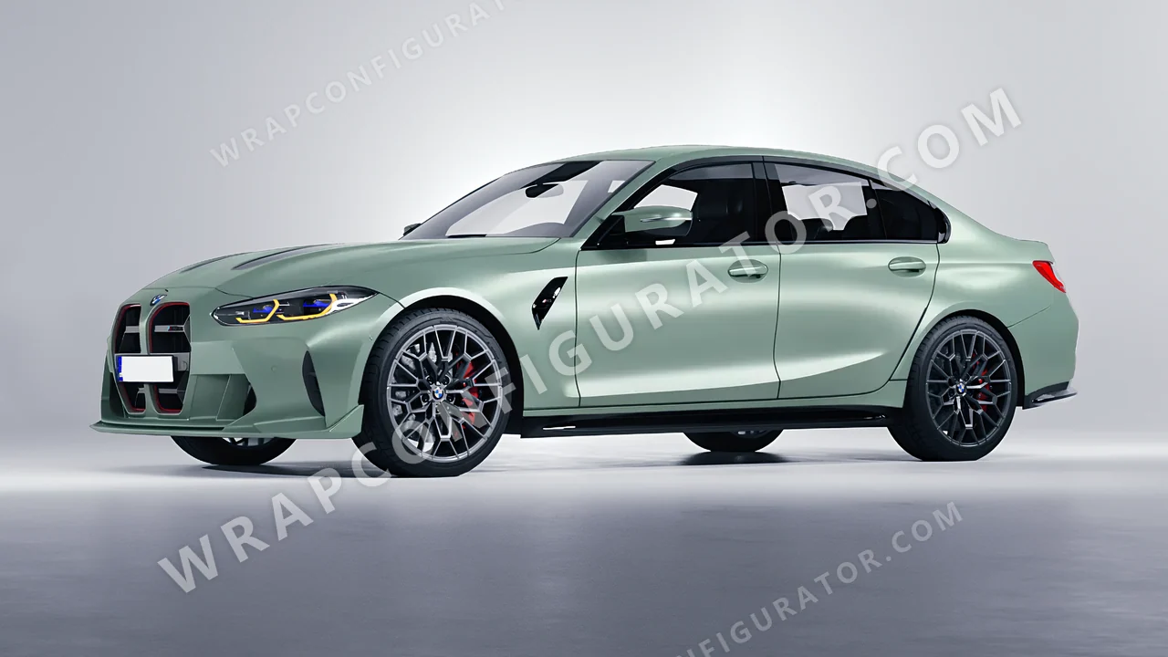 Green BMW M3 CS 2023 wrapped in Avery Dennison Jade SW900-702-O