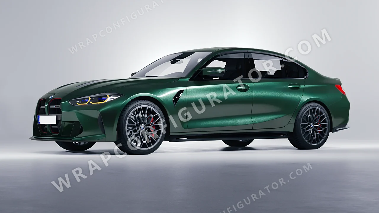 Green BMW M3 CS 2023 wrapped in Avery Dennison Pearl Dark Green SW900-796-S