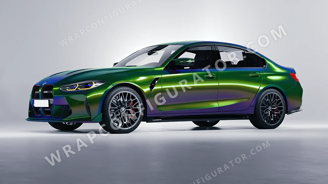 Green BMW M3 CS 2023 wrapped in Colourshield PPF by HyperPro Aurora Green GB01-P