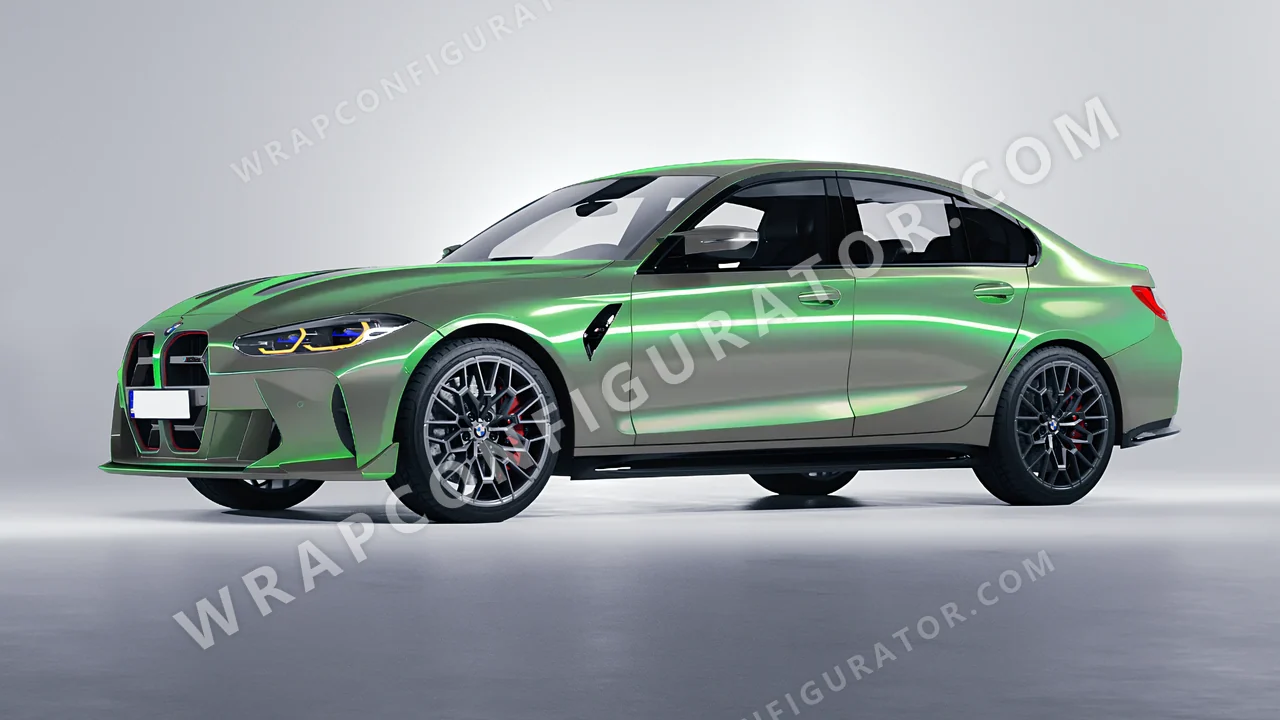 Green BMW M3 CS 2023 wrapped in Colourshield PPF by HyperPro Gray Green CGM10-P