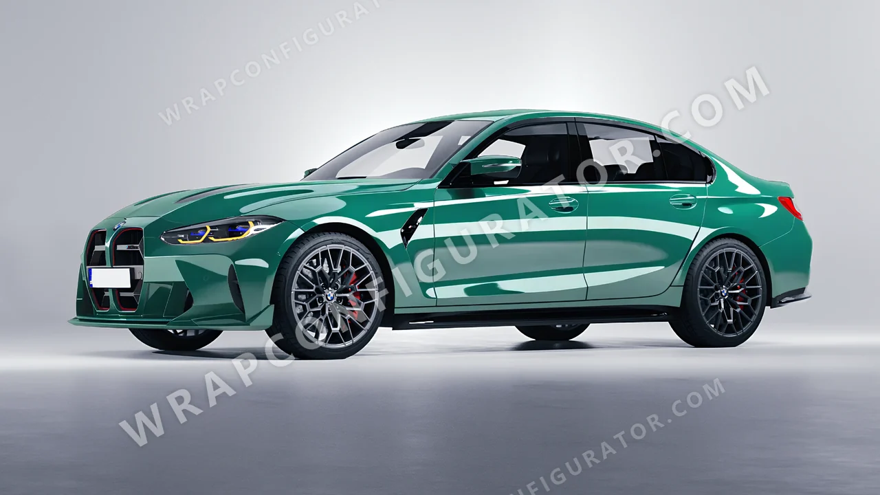 Green BMW M3 CS 2023 wrapped in Colourshield PPF by HyperPro Jade Green HGF93-P