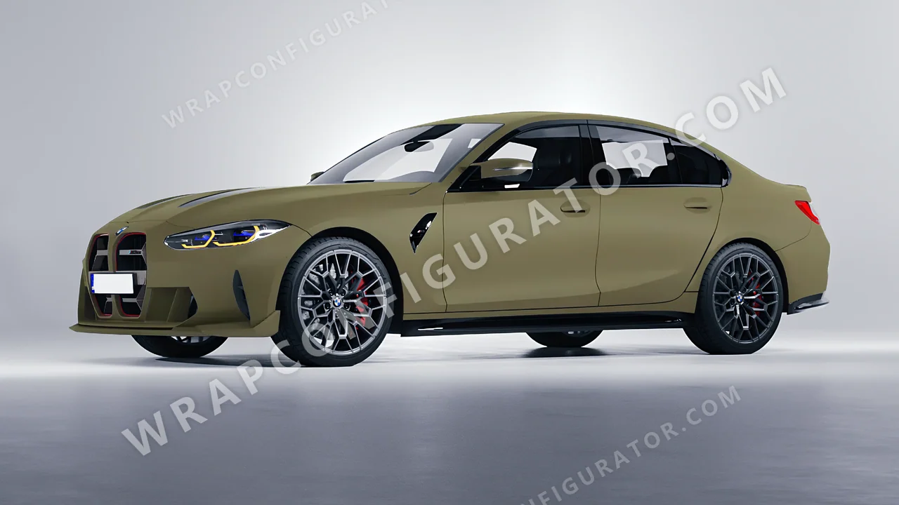 Green BMW M3 CS 2023 wrapped in Colourshield PPF by HyperPro Khaki Green SMF05-P