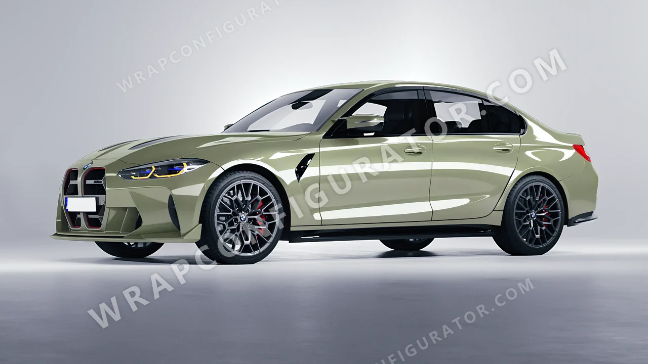 Green BMW M3 CS 2023 wrapped in Colourshield PPF by HyperPro Light Laurel Green HGM66-P
