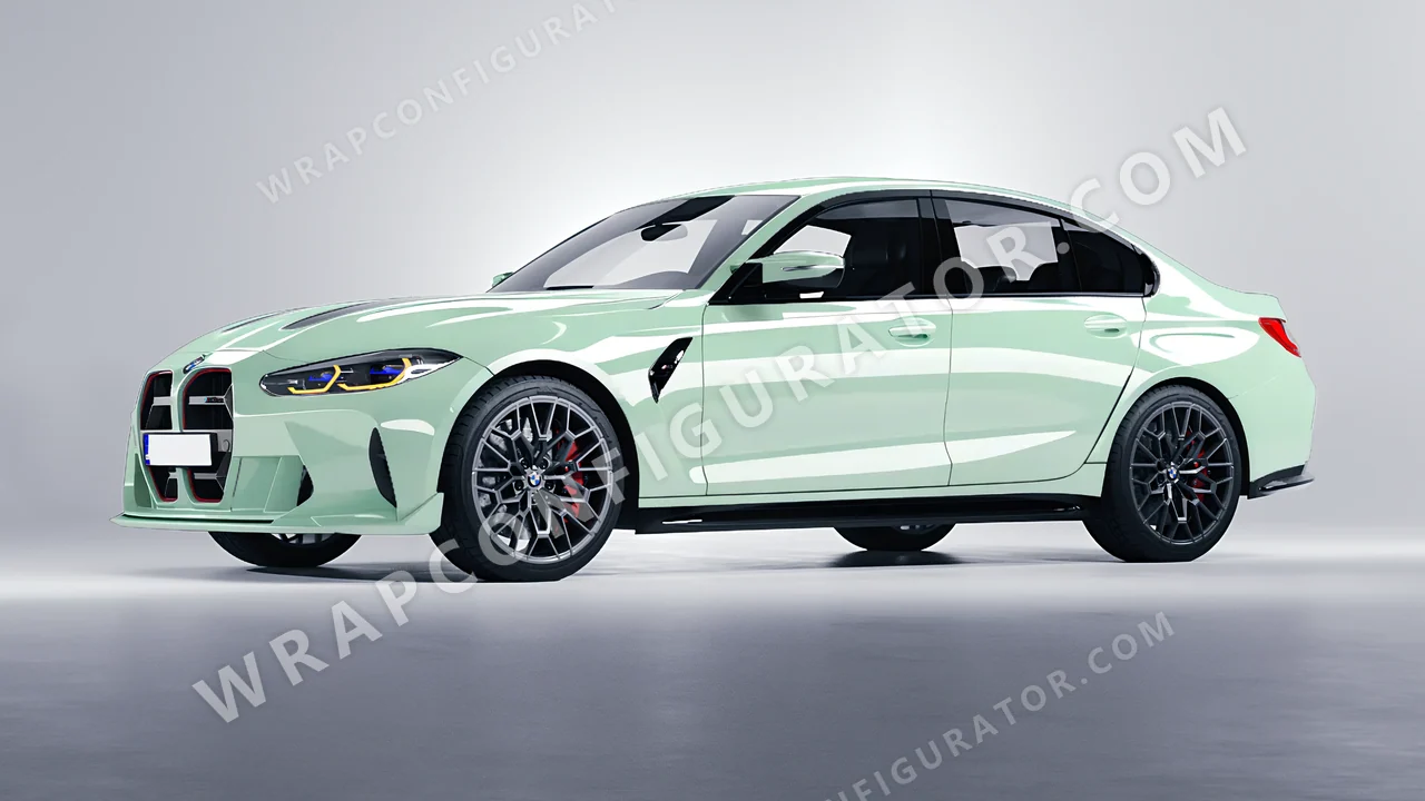 Green BMW M3 CS 2023 wrapped in Colourshield PPF by HyperPro Light Mint Green HGF41-P