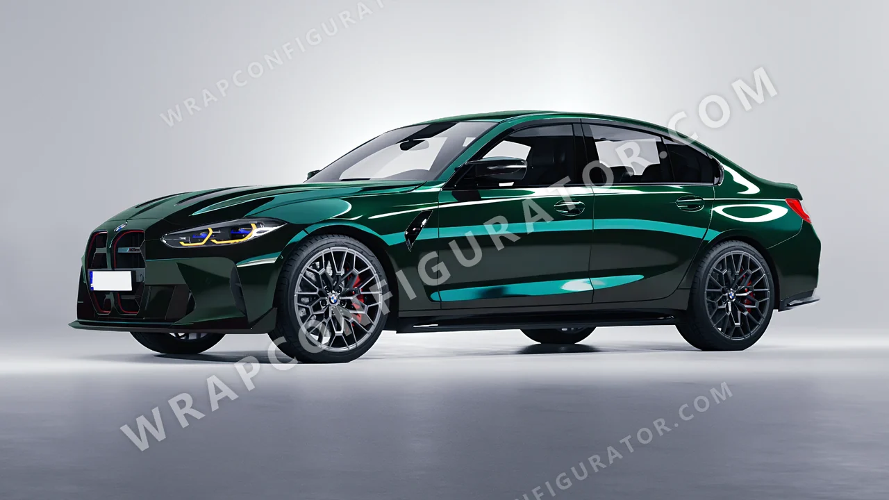 Green BMW M3 CS 2023 wrapped in Colourshield PPF by HyperPro Retro Deep Green HGF31-P